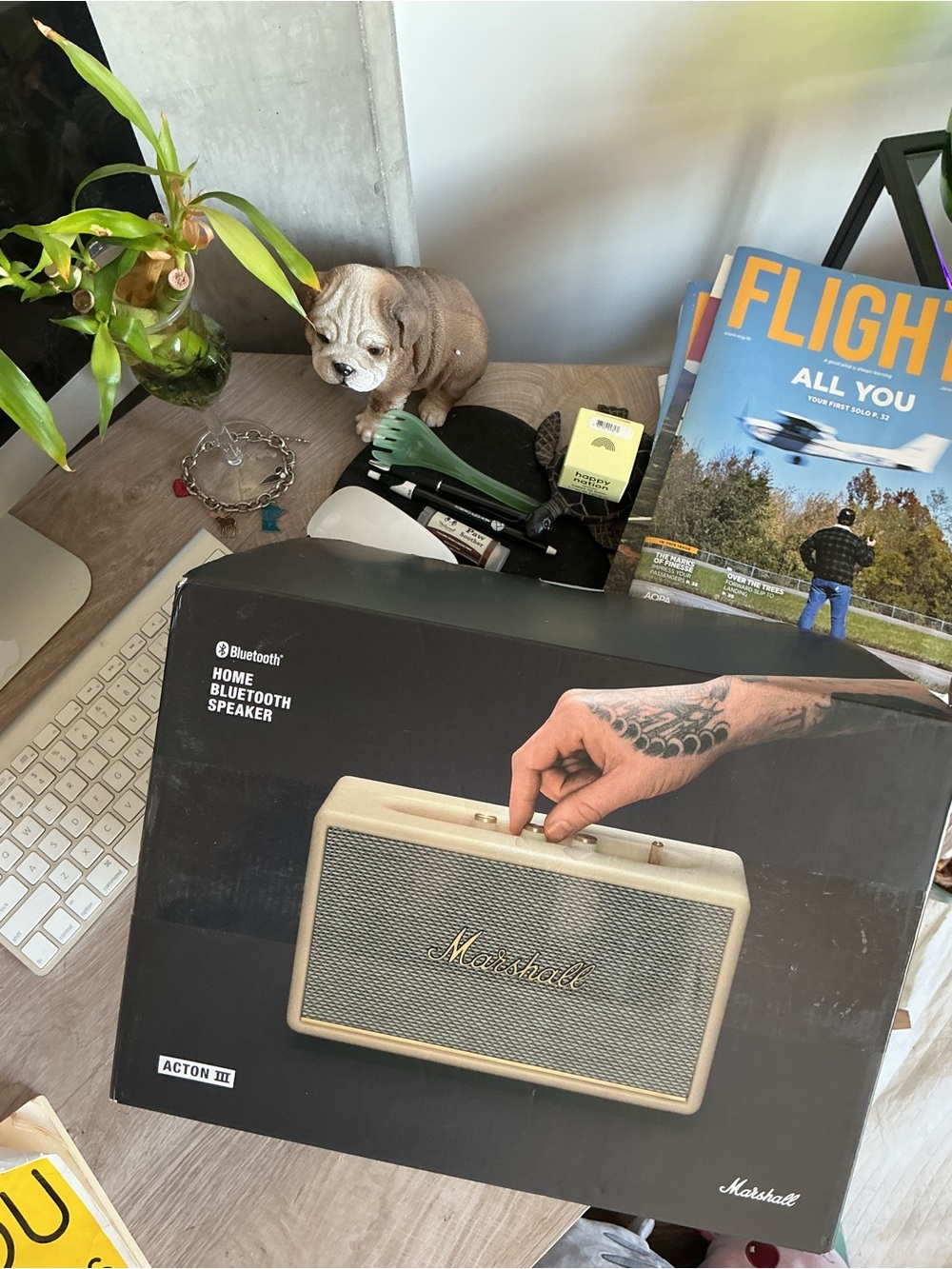 Marshall Acton III Bluetooth Speaker — Cream and Gold Accents